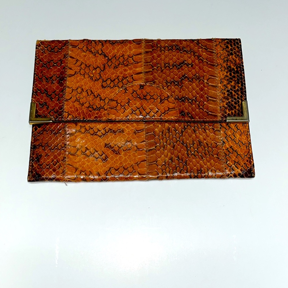 Vintage Tan David Mehler for Dame phyton clutch